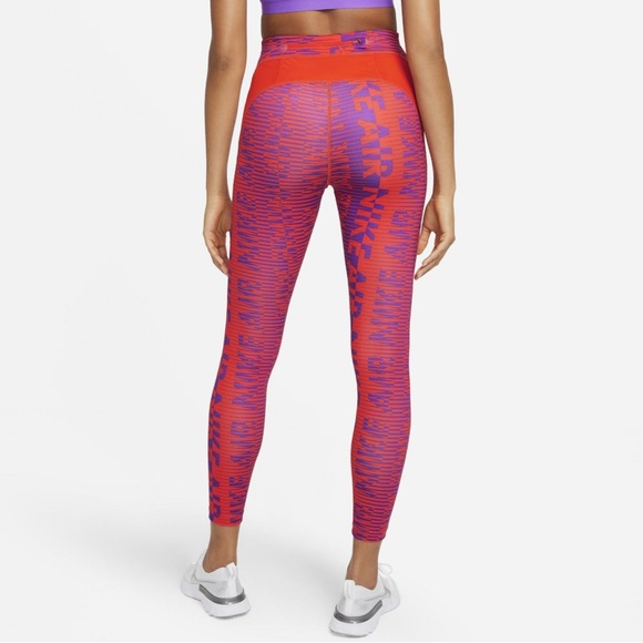 Nike Fast Women’s Running High Rise 7/8 Length Leggings Size S Orange DQ0848-891 - Picture 8 of 10